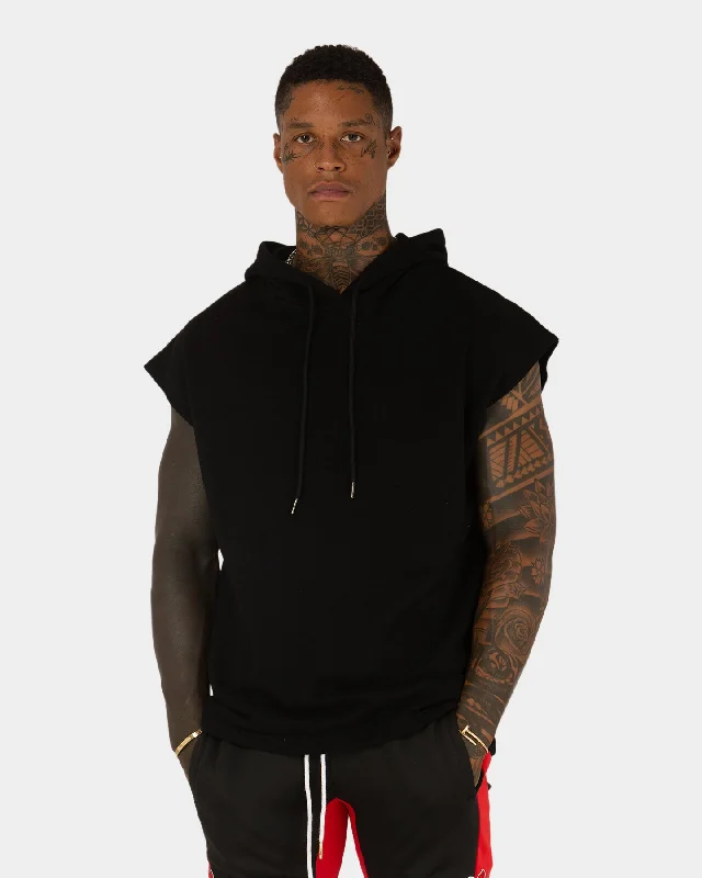 XXIII Lord Muscle Hoodie Black Hoodie with Ribbed Cuffs Snug Fit Comfort