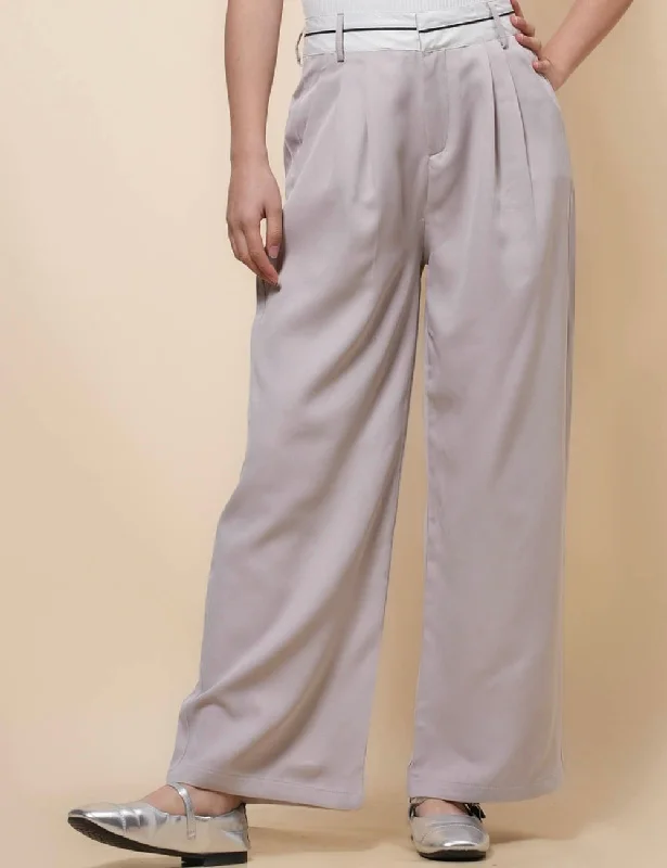 Ladies Color Block Wide Leg Daily Pants SKP41204 Formal Dress Pants