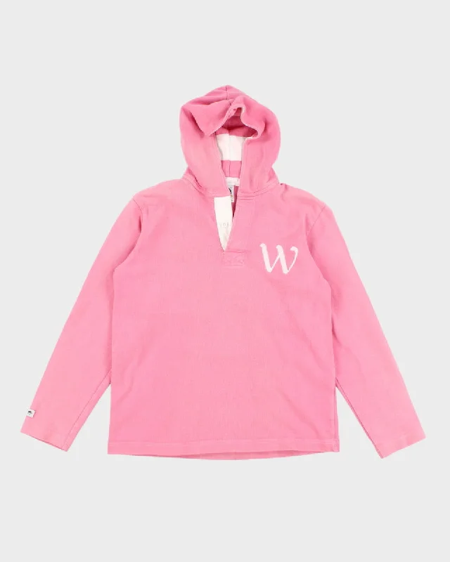 Vintage 90s Barbarian Pink Rugby Hoodie - L Graphic Hoodie Design Print