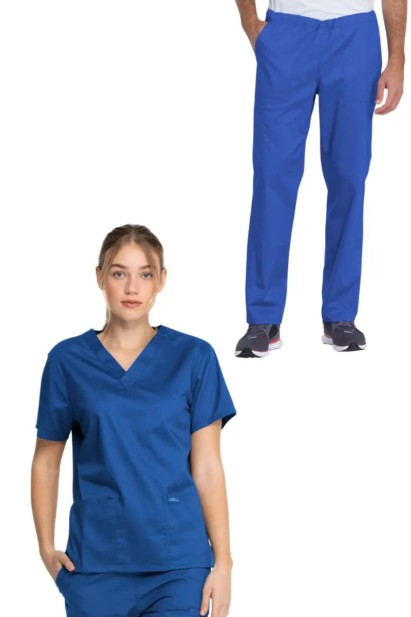 Dickies Industrial Unisex Short Pants Scrub Set | Royal Blue Formal Linen Trousers