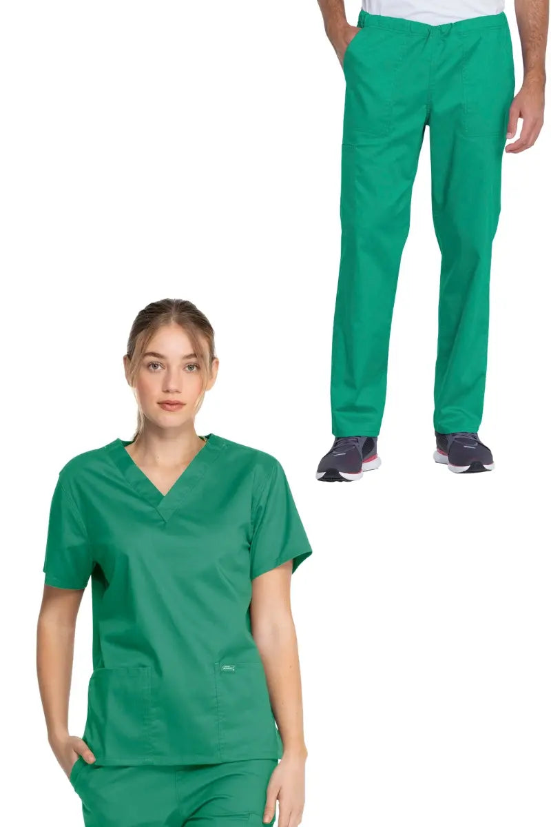 Dickies Industrial Unisex Short Pants Scrub Set | Surgical Green Elegant Silk Pants