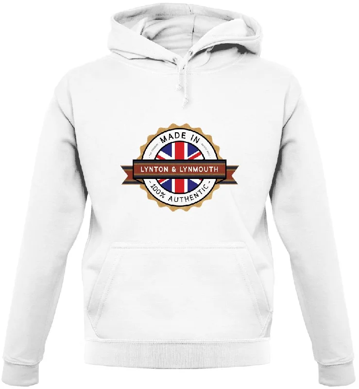 Made In Lynton & Lynmouth 100% Authentic Unisex Hoodie Hoodie with Sequins Glamorous Eye-catching