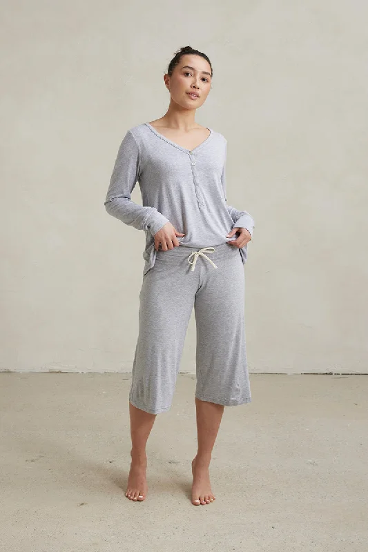 Henley Top + Capri Pant Fashionable Sporty Pants