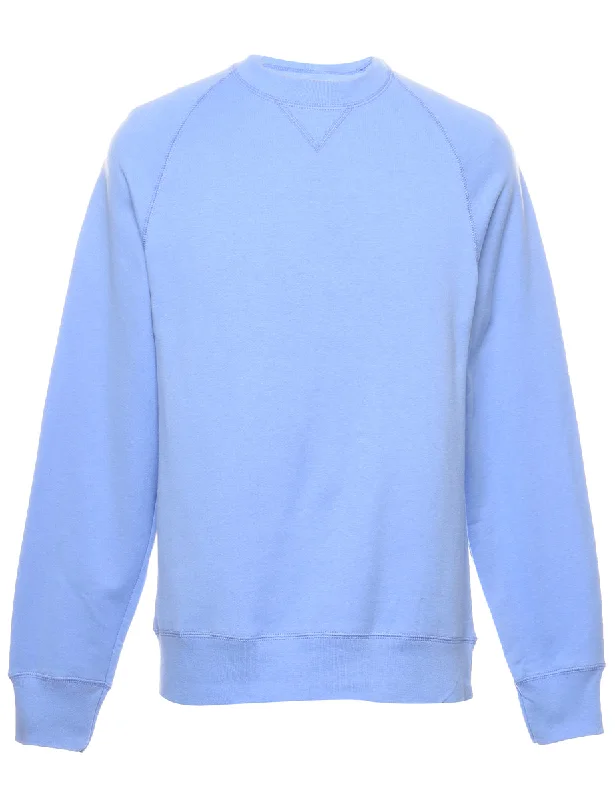 Light Blue Plain Sweatshirt - S Hoodie with Lace Feminine Delicate