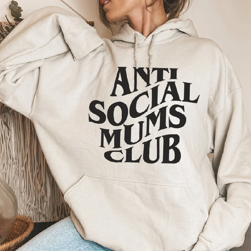 Anti Social Mums Club Hoodie Hoodie with Pocket Utility Practical