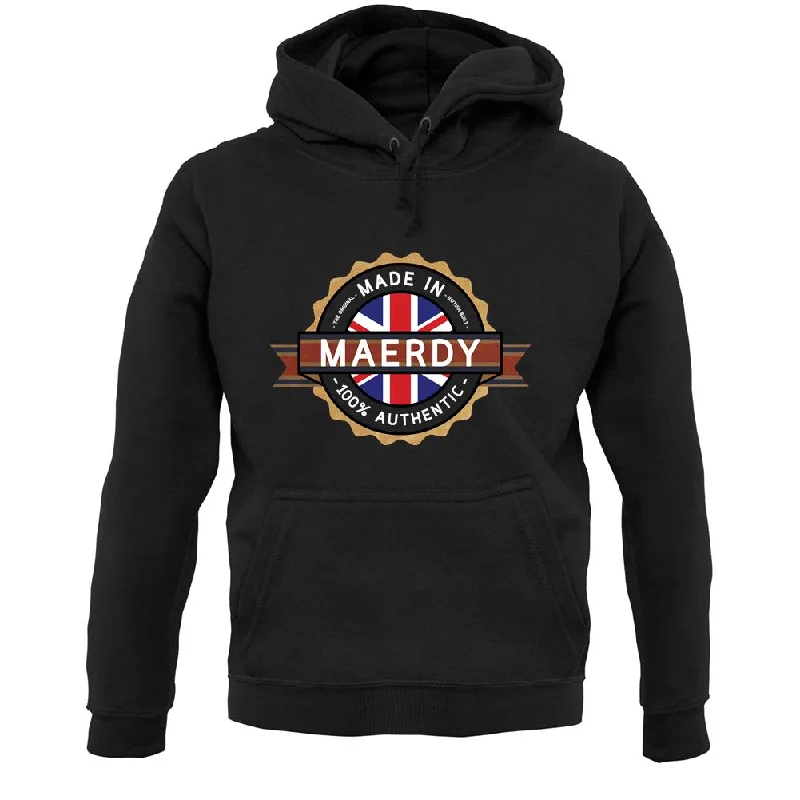 Made In Maerdy 100% Authentic Unisex Hoodie Hoodie with Ribbed Hem Stretchable Secure