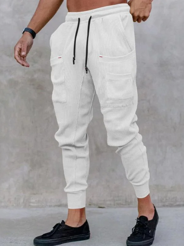 Multi-Pocket Men Jogger Pants Cozy Maternity Pants