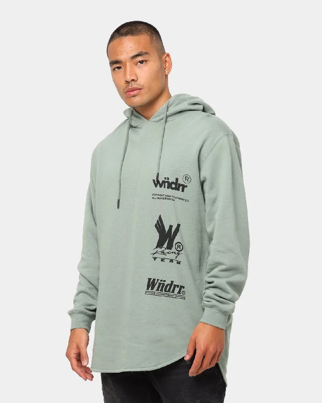 Wndrr Enigma Curved Hem Hoodie Olive Hoodie with Back Slit Movement Comfort