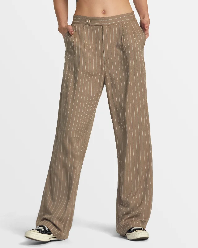 Hudson Wide Leg Pants - Dark Khaki Comfortable Jogger Trousers