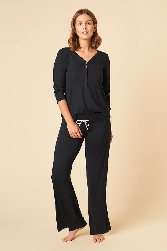 Henley Top + Pajama Pant Cozy Maternity Pants