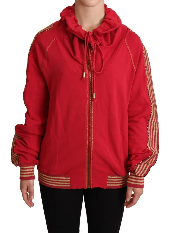 John Galliano  Full Zip Jacket Sweatshirt Hooded Women's Sweater Hoodie with Embroidery Detailed Premium