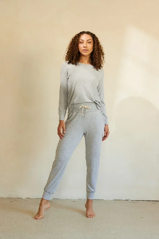 Relaxed Long Sleeve Top + High Waisted Harem Pant Classic Flared Pants