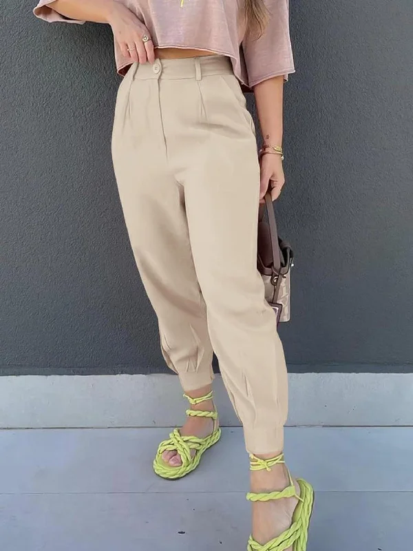 High Waist Cropped Pants Elegant Dress Pants