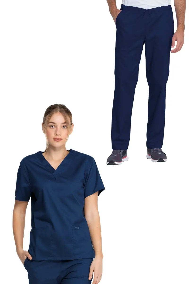 Dickies Industrial Unisex Short Pants Scrub Set | Navy Blue Relaxed High-Waist Trousers