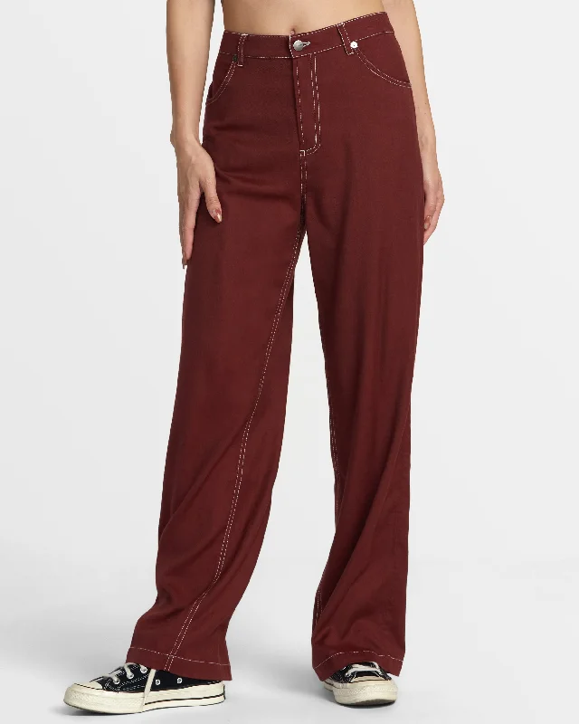 Coco Pants - Madder Brown Elegant Palazzo Trousers