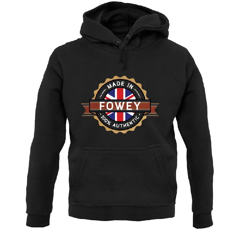 Made In Fowey 100% Authentic Unisex Hoodie Hoodie with Raglan Sleeves Sporty Comfortable