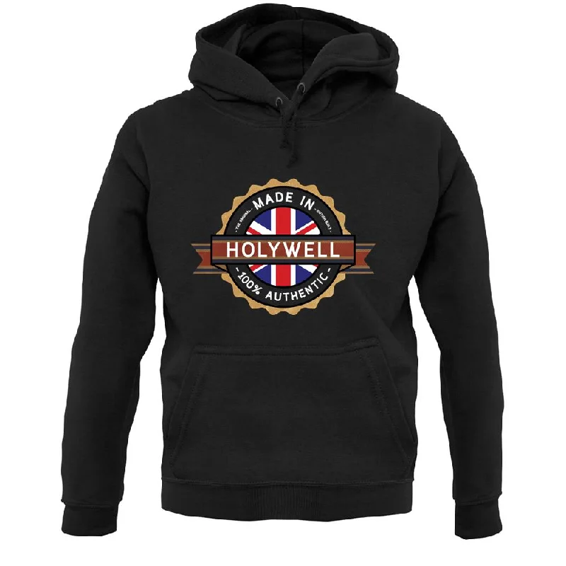 Made In Holywell 100% Authentic Unisex Hoodie Hoodie with Mesh Breathable Sporty