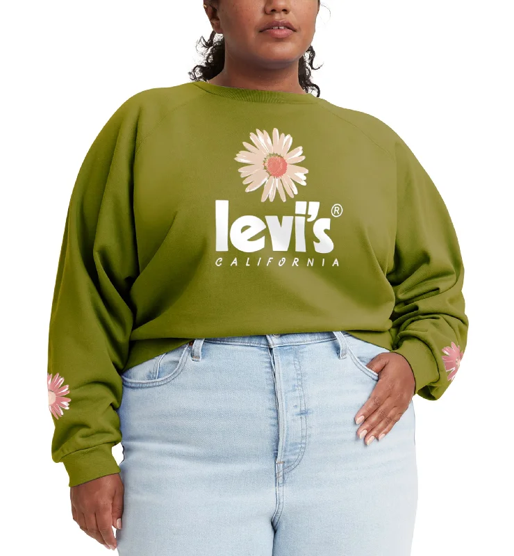 Levis Trendy Plus Size Graphic Sweatshirt Hoodie with Elastic Cuffs Stretchable Comfortable