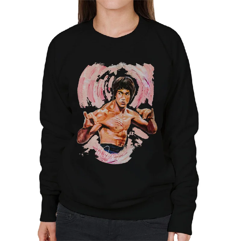 Sidney Maurer Original Portrait Of Bruce Lee Enter The Dragon Women's Sweatshirt Hoodie with Cropped Fit Short Trendy