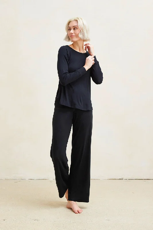 Relaxed Long Sleeve Top + Pajama Pant Cozy Knit Pants