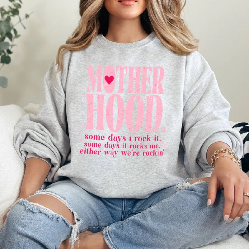 Some Days I Rock Motherhood Sweatshirt Hoodie with Bell Sleeves Flared Feminine