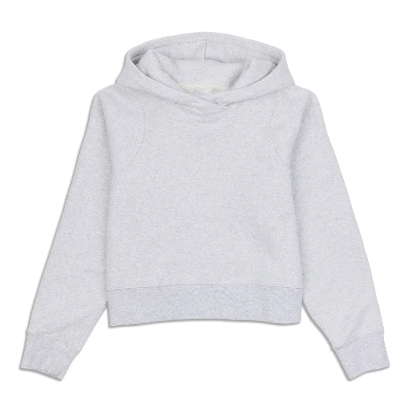 Loungeful Cropped Hoodie Hoodie with Raw Hem Edgy Unfinished