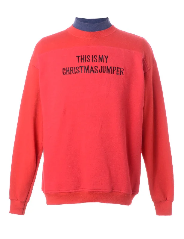 Label This Is My Christmas Sweatshirt Hoodie with Elastic Waist Stretchable Comfortable