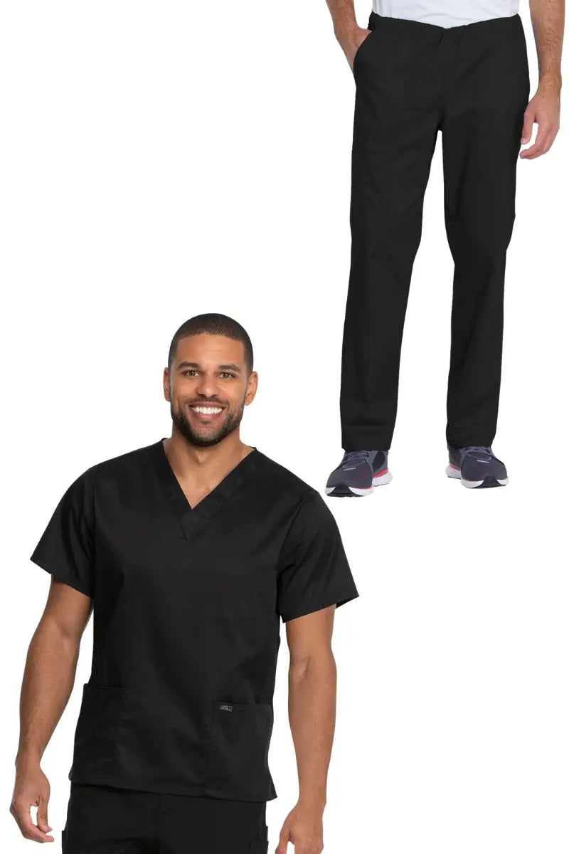 Dickies Industrial Unisex Tall Pants Scrub Set | Black High-Waist Yoga Pants