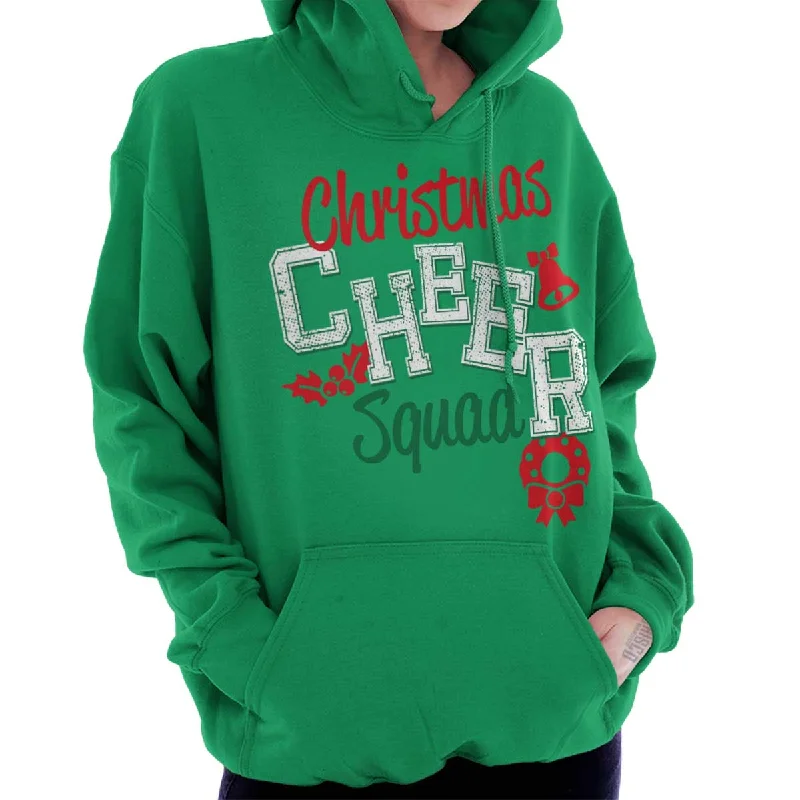 Cheer Squad Christmas Hoodie Hoodie with Ribbed Cuffs Snug Fit Comfort