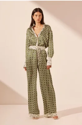 Shona Joy Kahlo Silk Contract Relaxed Pant Trendy Printed Pants