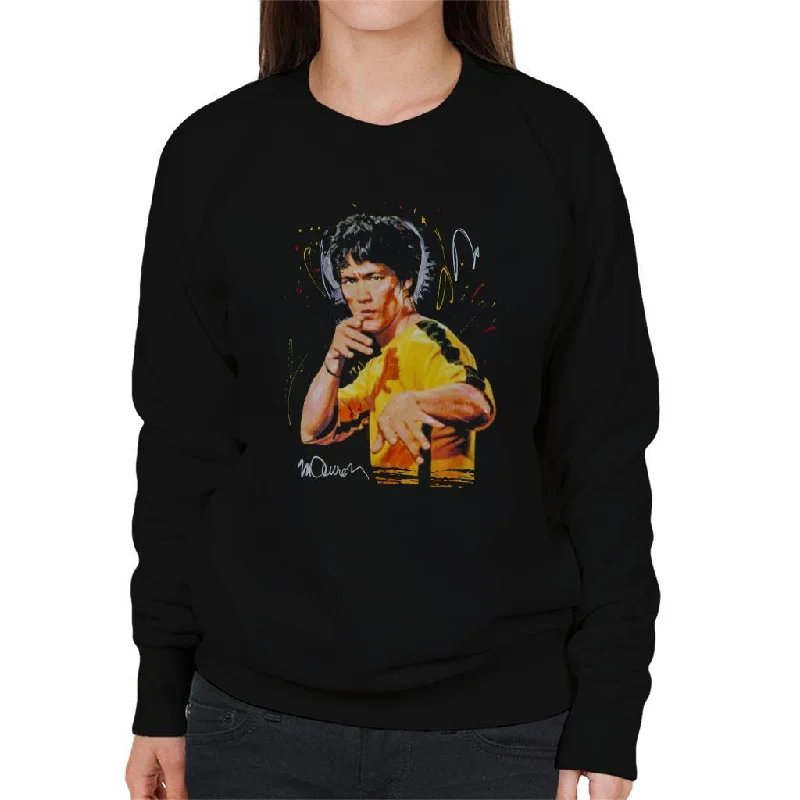 Sidney Maurer Original Portrait Of Bruce Lee Game Of Death Women's Sweatshirt Hoodie with Reflective Safety Nightwear