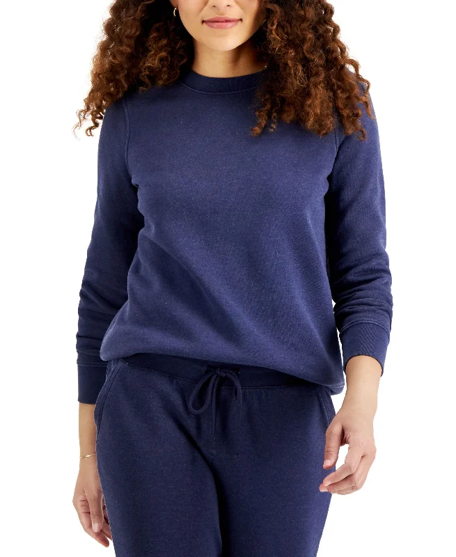 Style & Co Petite Crewneck Sweatshirt Hoodie with Set-In Sleeves Structured Classic