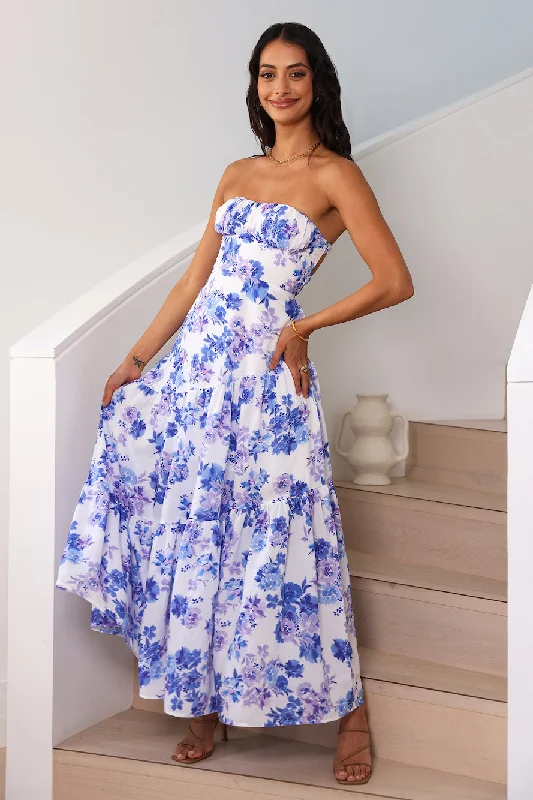 Among The Branches Maxi Dress Blue Stylish Boho Chic Maxi Dress