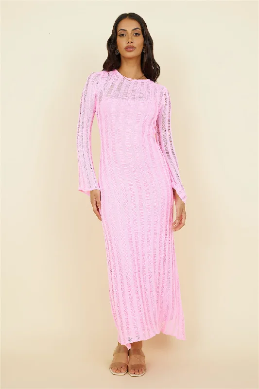 Exploration Maxi Dress Pink Trendy Printed Maxi Dress