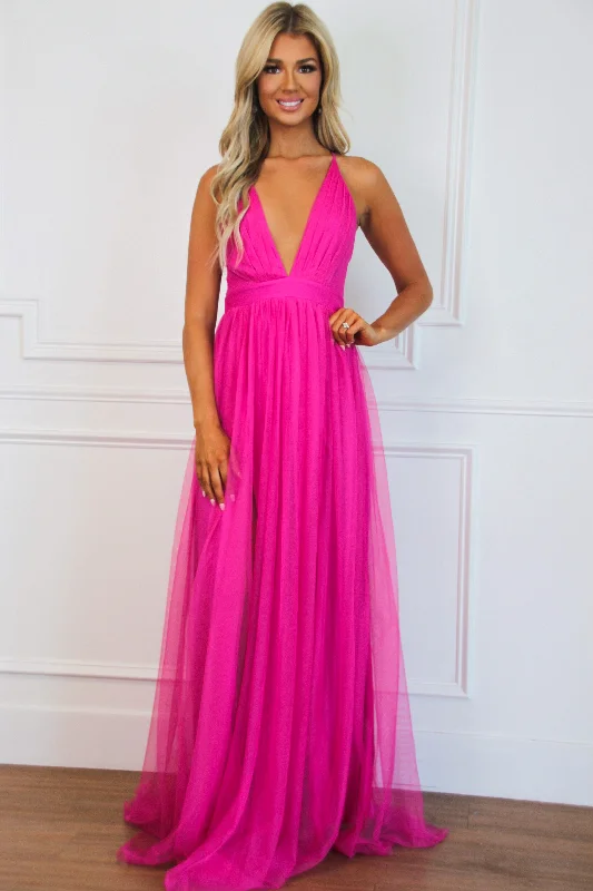 Forever Love Maxi Dress: Magenta Cozy Knit Maxi Dress