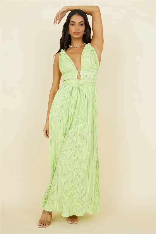 Jupiter Calling Maxi Dress Green Comfortable Maxi Dress with Sleeves