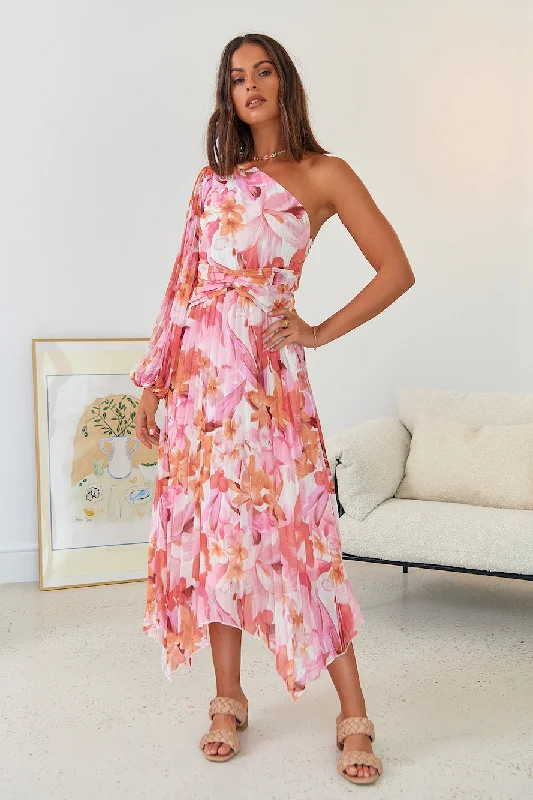 Orianna Maxi Dress Pink Fashionable Printed Maxi Dress