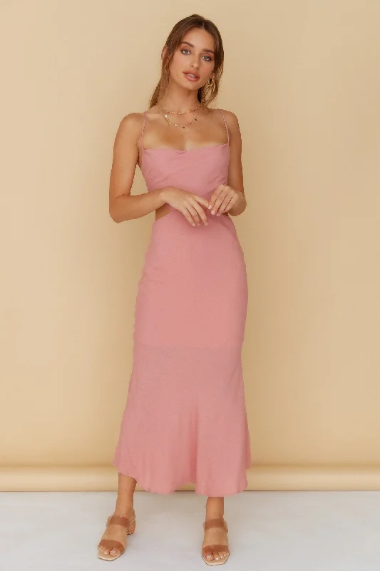 Running To You Maxi Dress Blush Elegant Maxi Dress with Slit