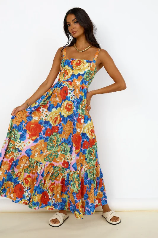 Secrets Below Maxi Dress Multi Trendy Floral Print Maxi Dress