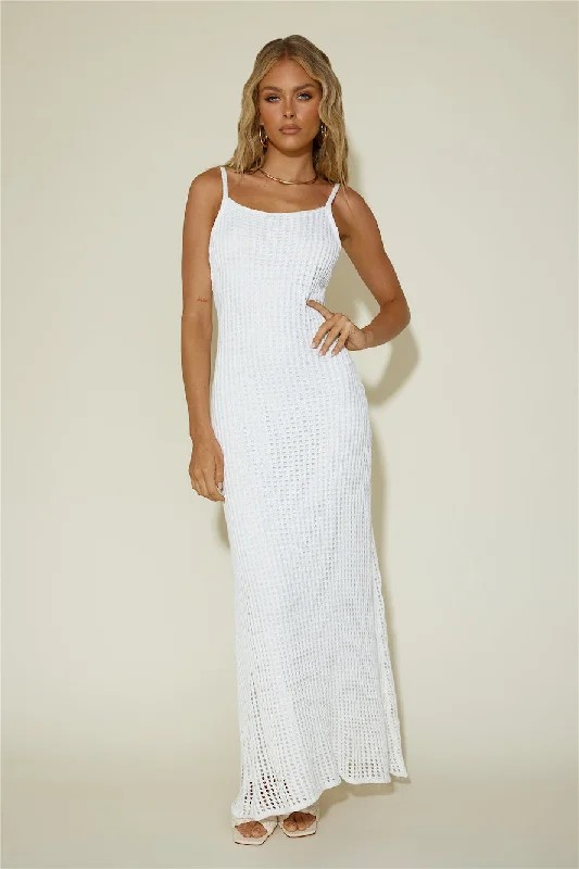 To Be Mine Maxi Dress White Elegant Lace-Up Maxi Dress