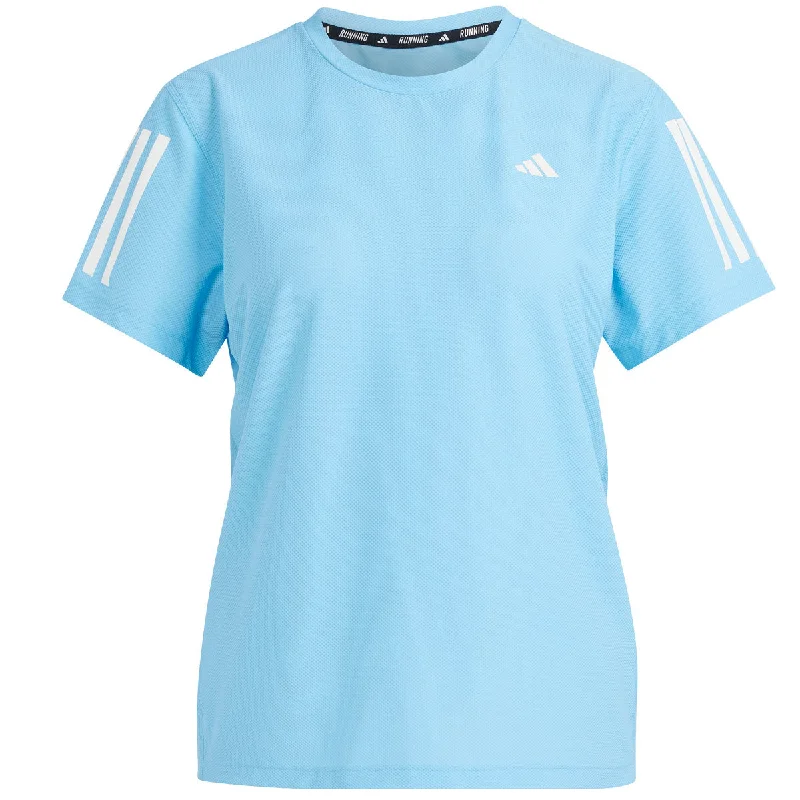 adidas Own The Run Tee - Womens - Blue Nylon Fabric Polyester Fabric Spandex Fabric