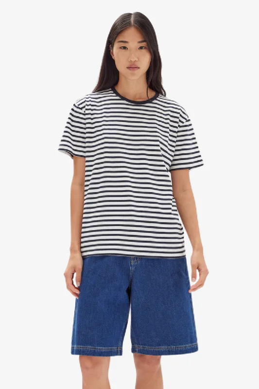 Assembly Label - Harbour Stripe Short Sleeve Tee - Navy/White Graphic Embroidered Appliqued