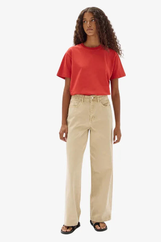 Assembly Label - Womens Organic Base Tee - Papaya Rayon Velvet Corduroy