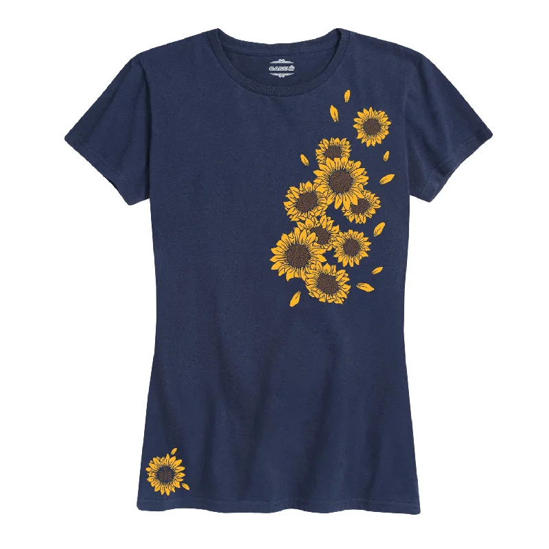 International Harvester™ Sunflowers - Women's Short Sleeve T-Shirt Graphic Embroidered Appliqued