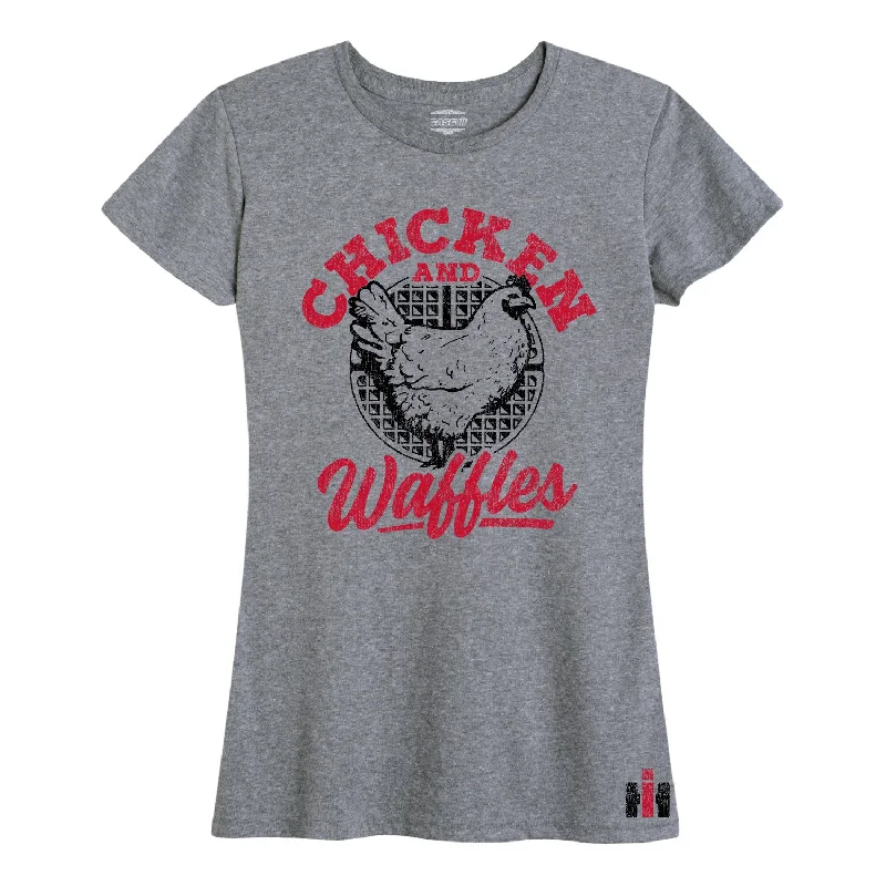 International Harvester™ - Chicken and Waffles - Women's Short Sleeve T-Shirt Graphic Embroidered Appliqued