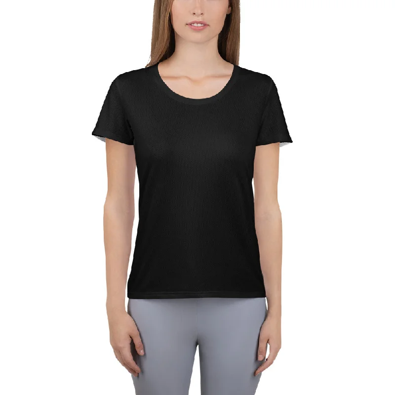 GG - Women's Athletic T-shirt - Black Sequined Glittery Shiny