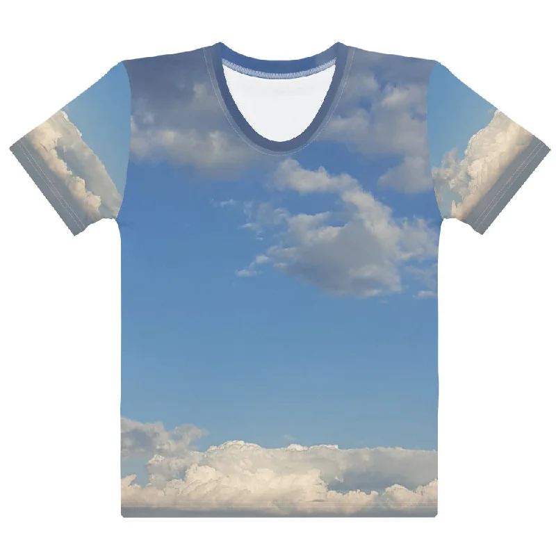 GG - Women's crew neck T-shirt - Clouds & Blue Sky Mesh Blend Leather Blend Suede Blend