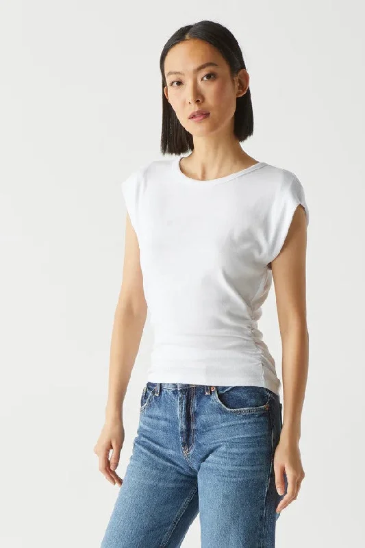 Joni Power Shoulder Tee Casual Formal Business