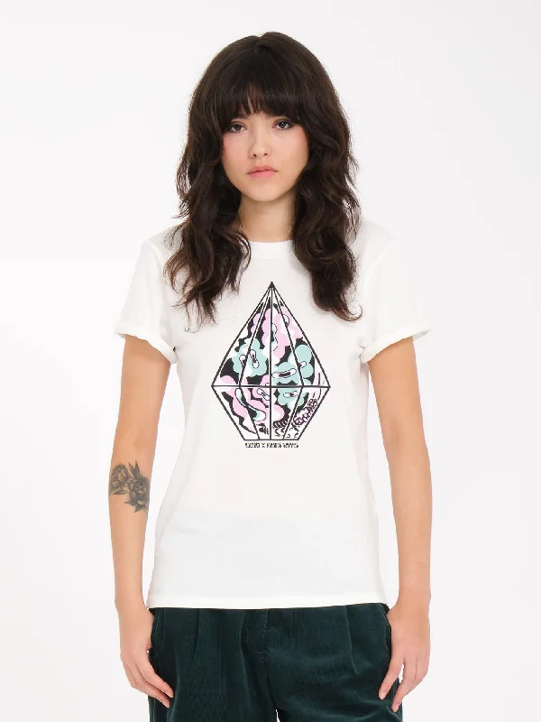 Radical Daze T-shirt - STAR WHITE Asymmetrical Pockets Print