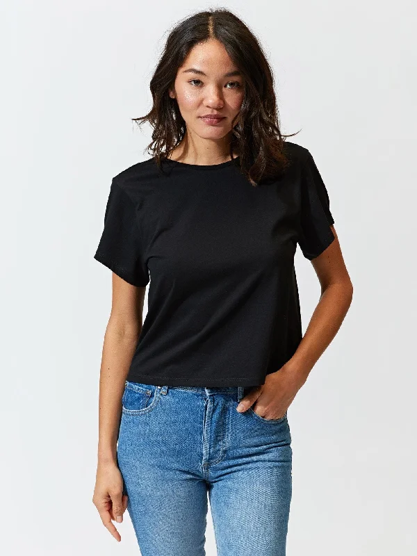 Invincible Cropped Crew Tee Collared Crew Neck Turtle Neck